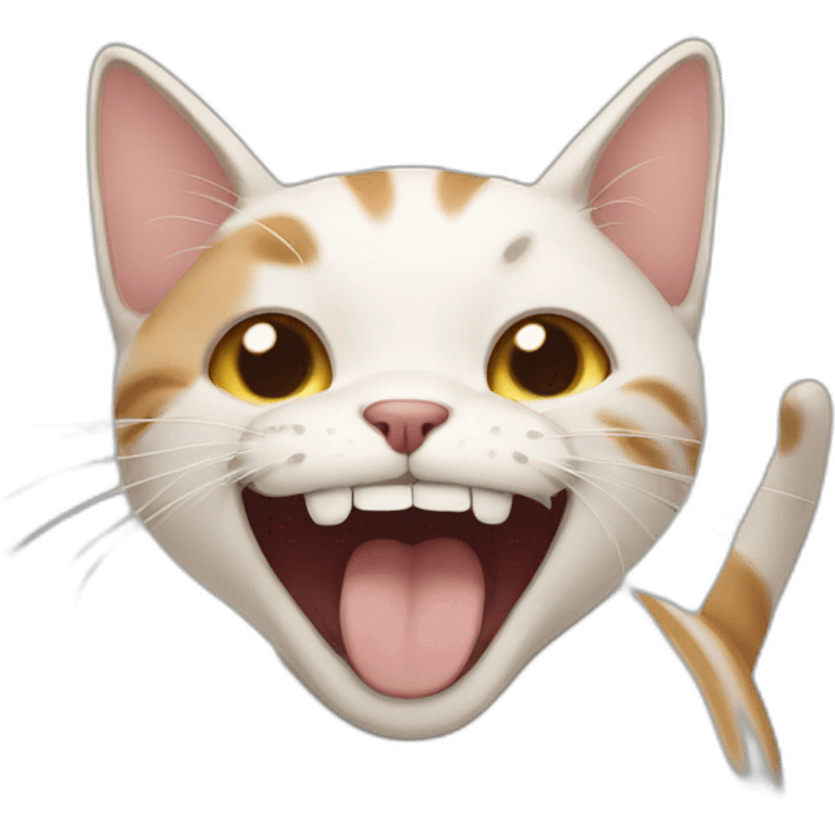 cat laughing at dog emoji