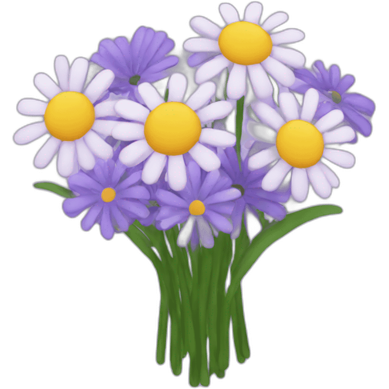 Lavender and daisy bouquet emoji