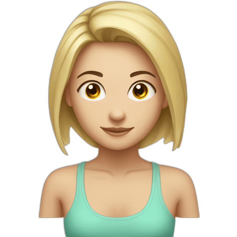 Yoga caucasian girl emoji