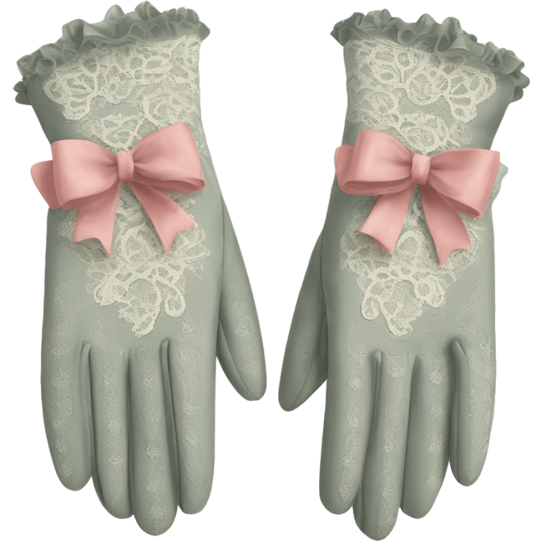 vintage rococo lace gloves with bows and frills emoji