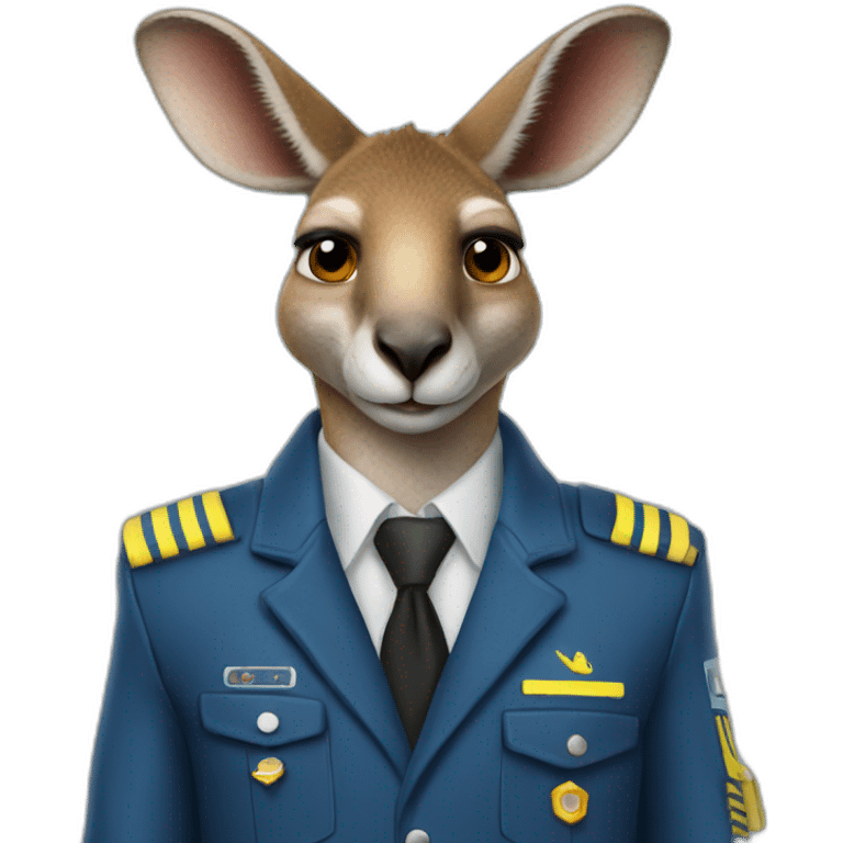 Kangaroo pilot long sleeve blue suit portrait thumbs up emoji