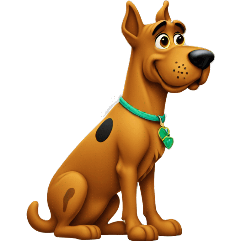 scooby doo with back dots sitting emoji