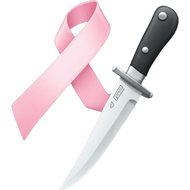 knife with light pink ribbon emoji