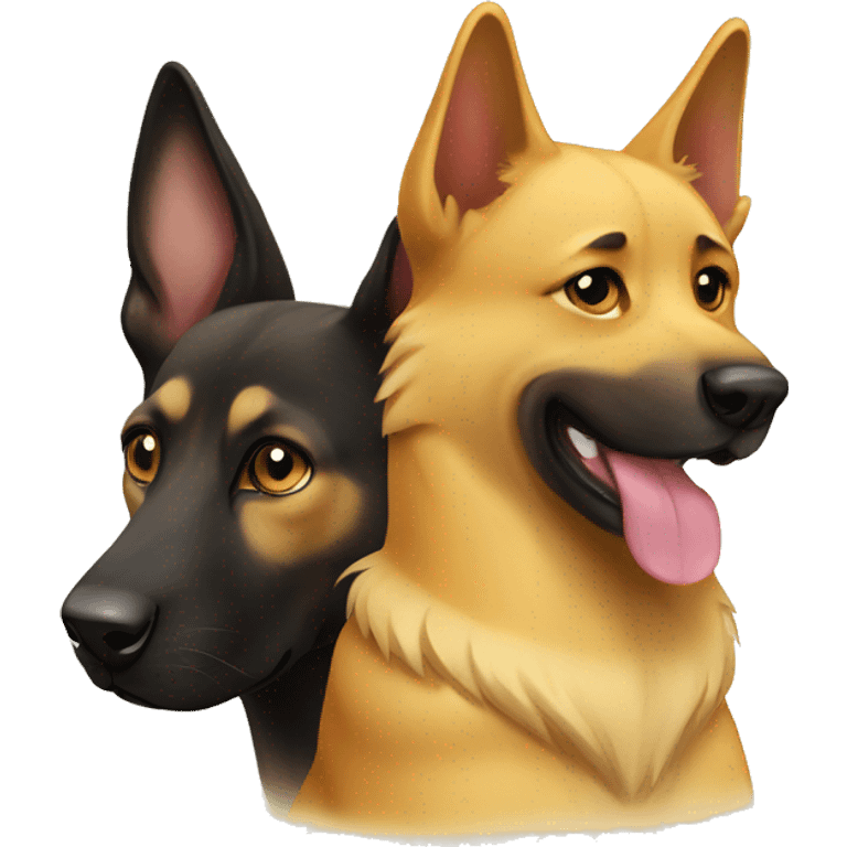 Yellow cat and german sheppard  emoji