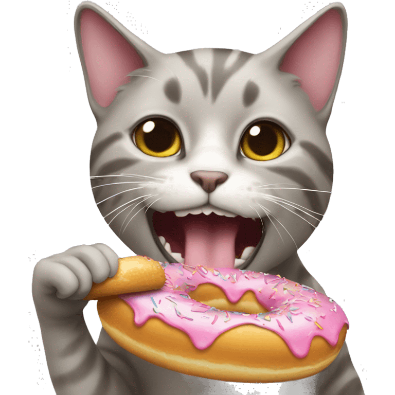 cat eating donut emoji