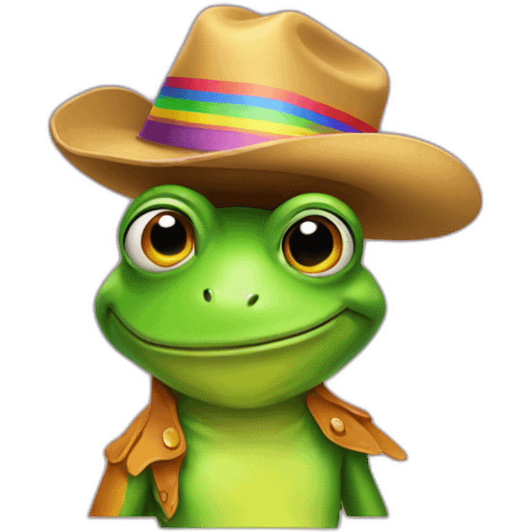 rainbow frog cowboy lgbt emoji