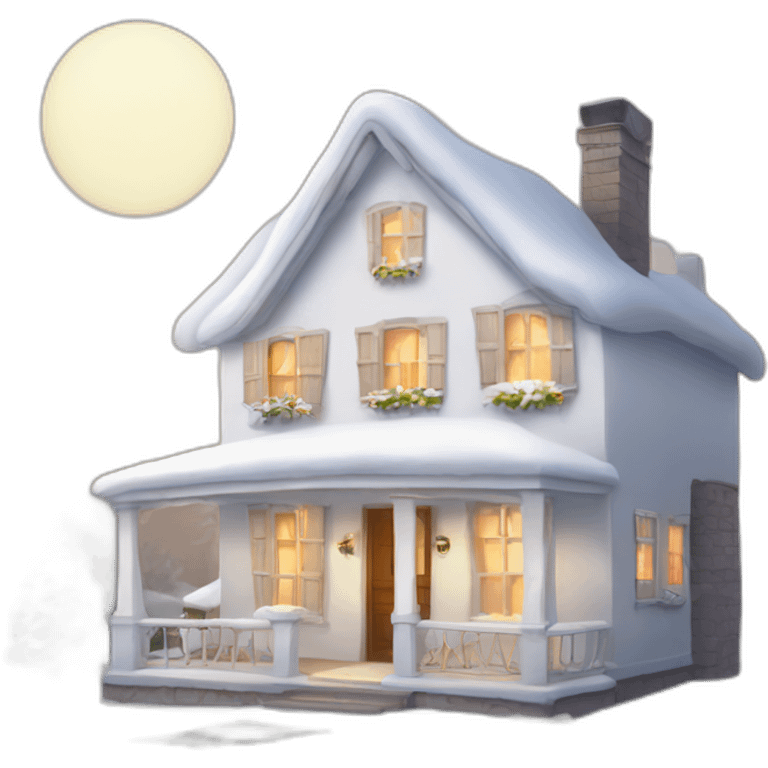 Cosy White home with gardeb emoji