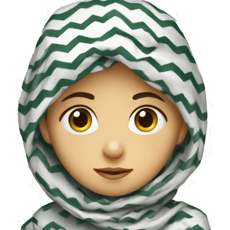 A sad Palestinian child wearing a keffiyeh emoji