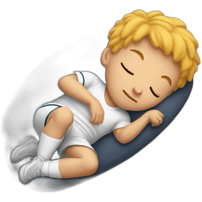 sleeping boy dreaming to be a football player emoji