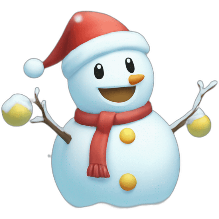 Snowman Statue Epic Mystery Legendary NewYear PokemonTheme Pokeball Snowfall Snowballs emoji