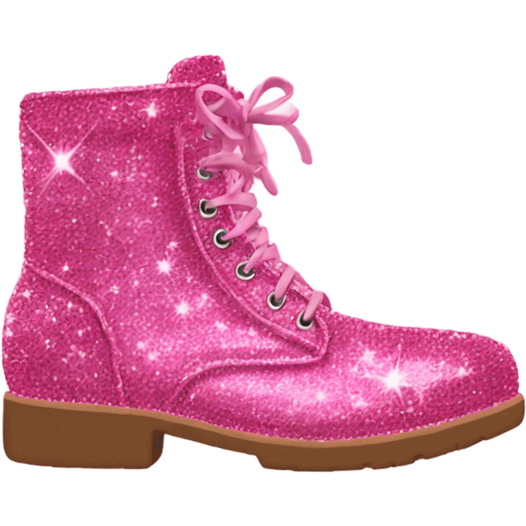 Pink sparkly combat boots emoji