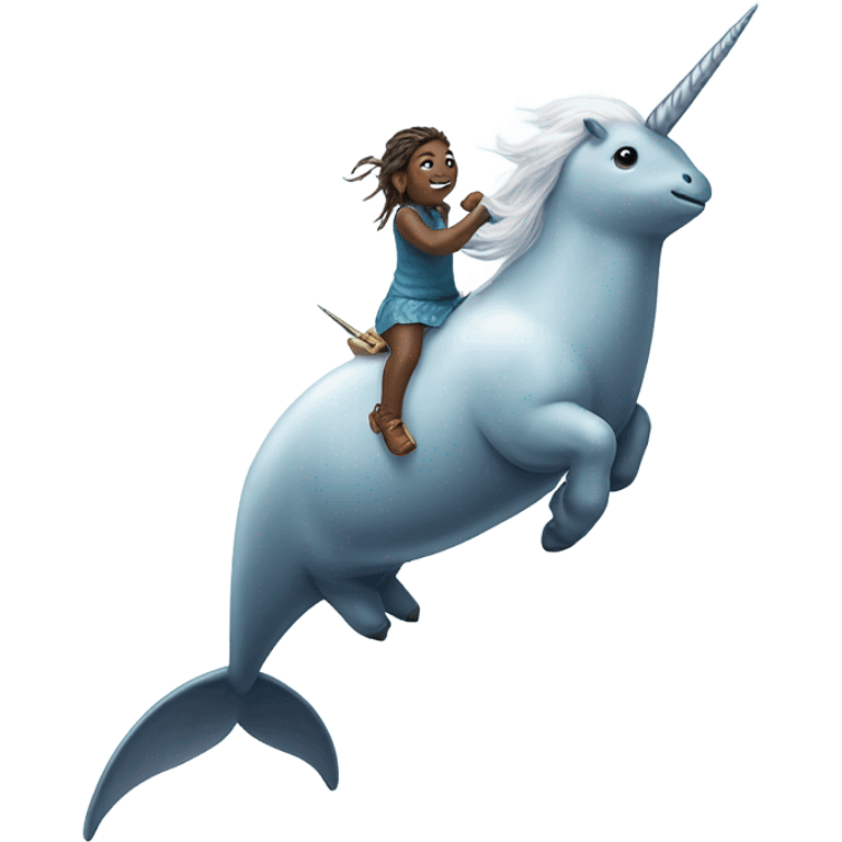 Unicorn riding narwhal emoji