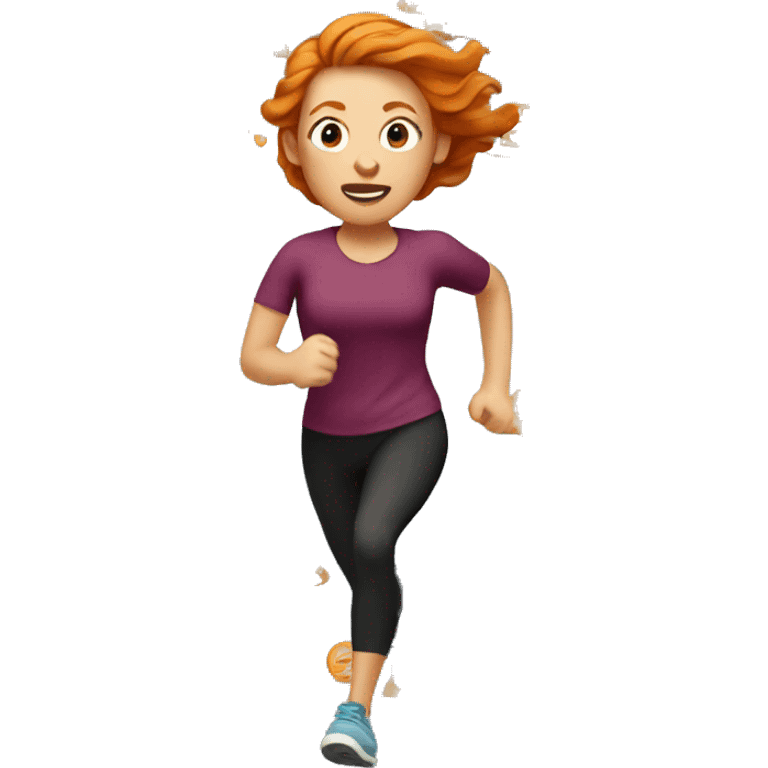 Ginger woman running emoji