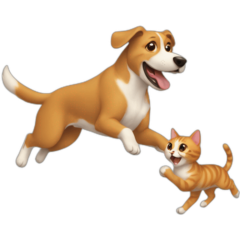 dog chasing cat emoji