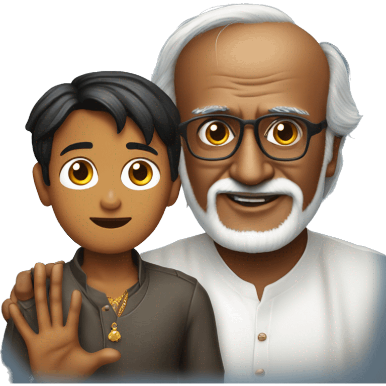 Rajinikanth with indian boy emoji