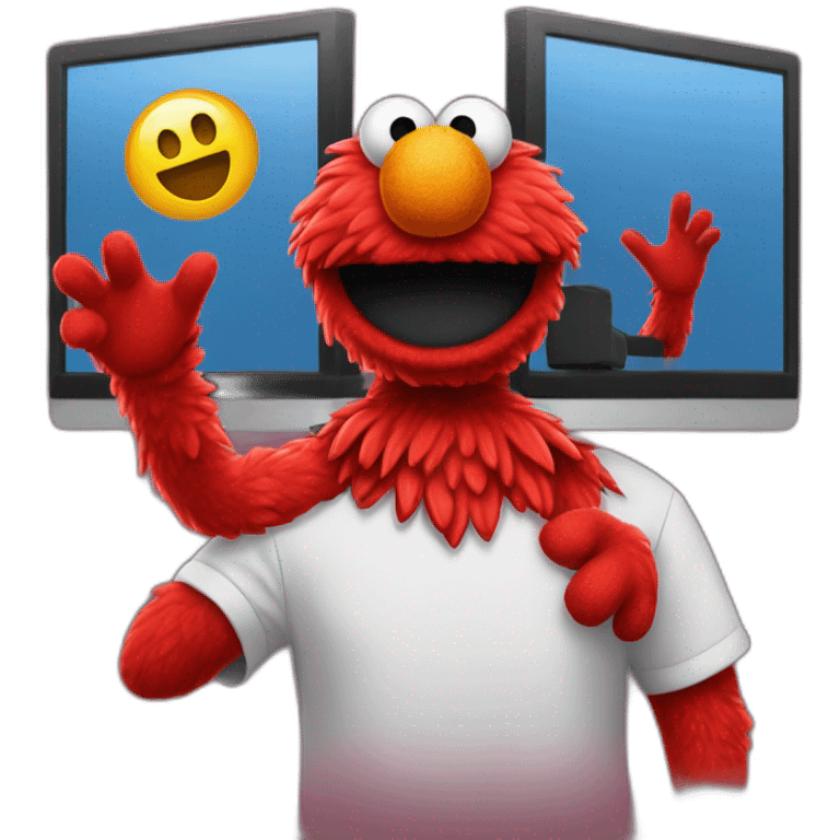 elmo com protetor auricular emoji