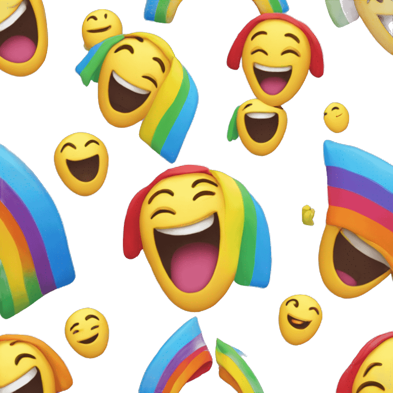 Laughing rainbow emoji