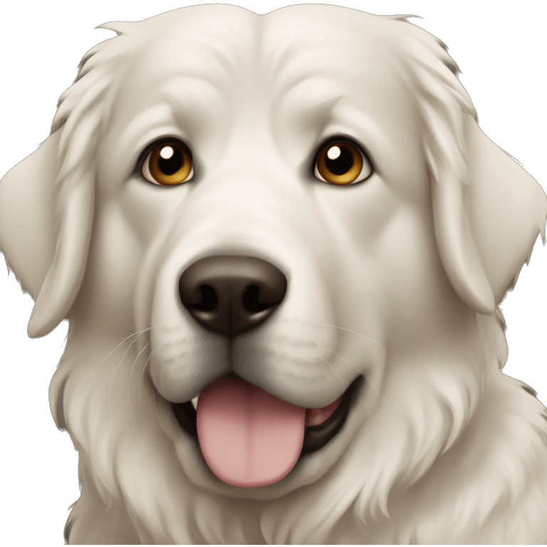 Greats Pyrenees with dark brown eyes  emoji