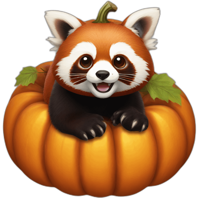 red panda pumpkin emoji