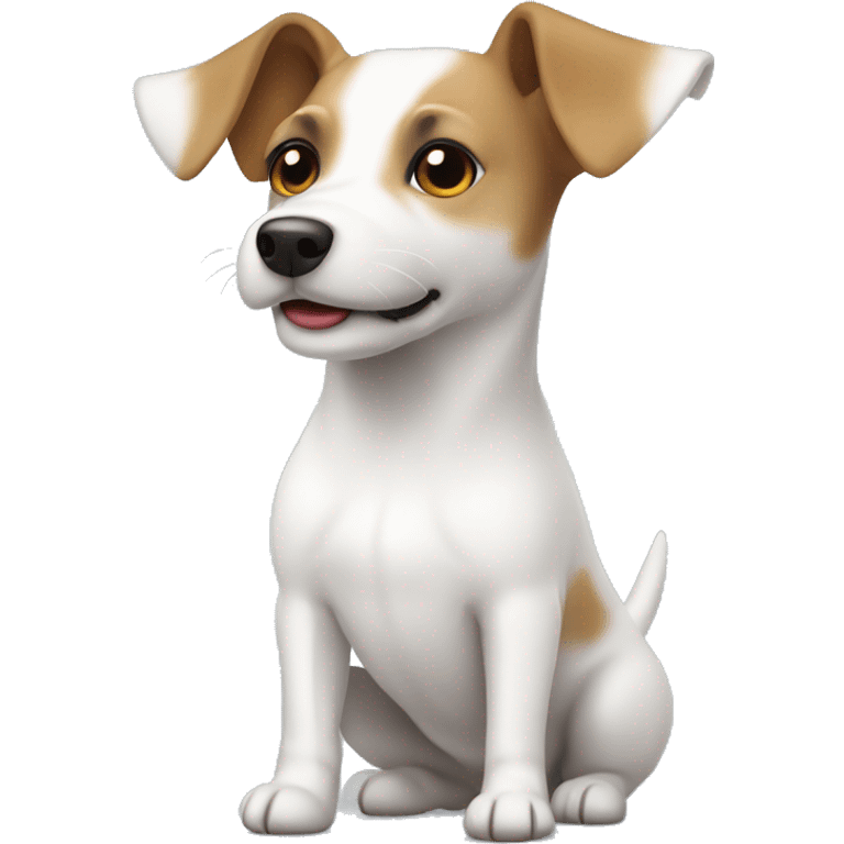 white jack russel girl dog with light brown emoji