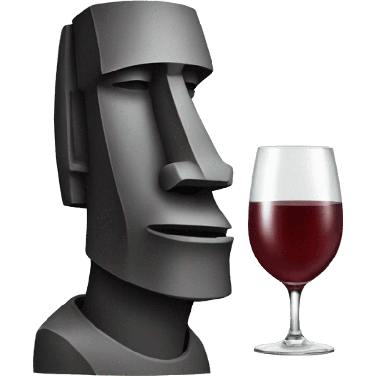 moai drinking wine emoji