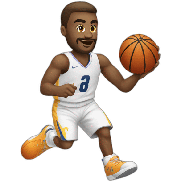 Calvo blanco jugando a baloncesto emoji