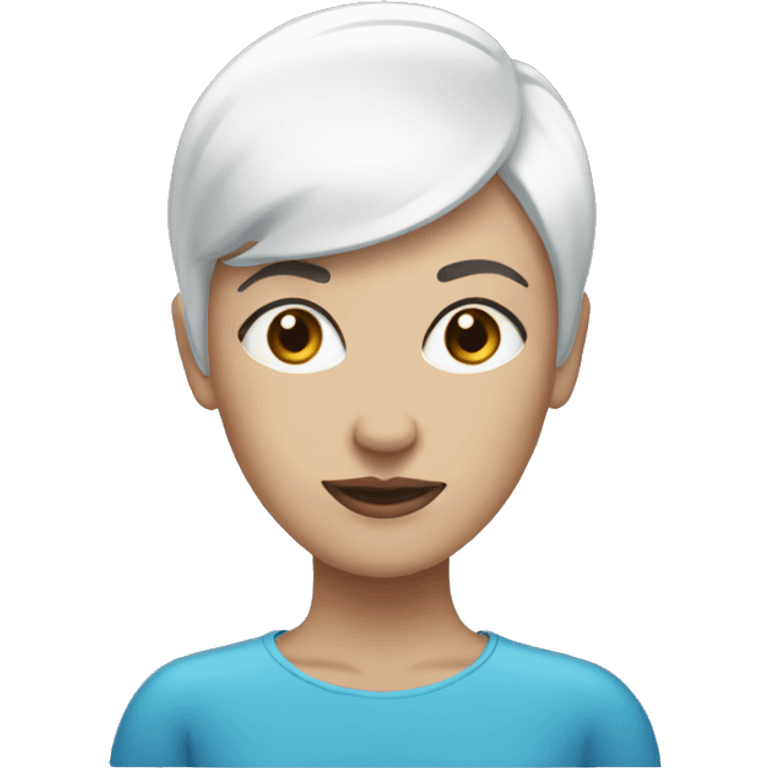 a bald woman with blue skin emoji