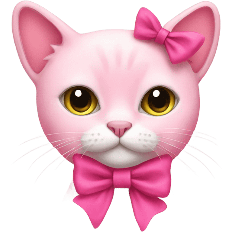 pink cat wearing a bow emoji