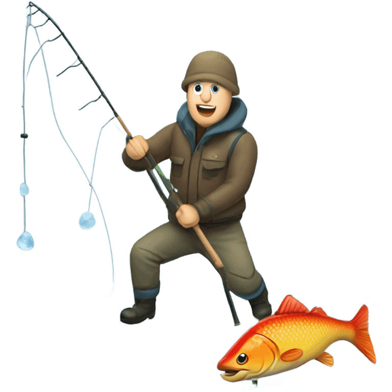 Ice fishing catch emoji