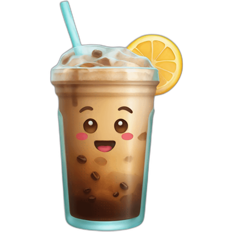 iced coffee in glass emoji