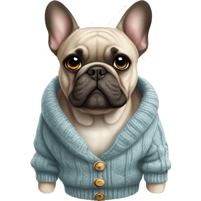 French bulldog in sweater emoji