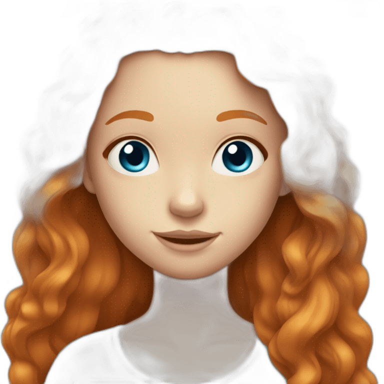 ginger girl with blue eyes and long vavey hair emoji