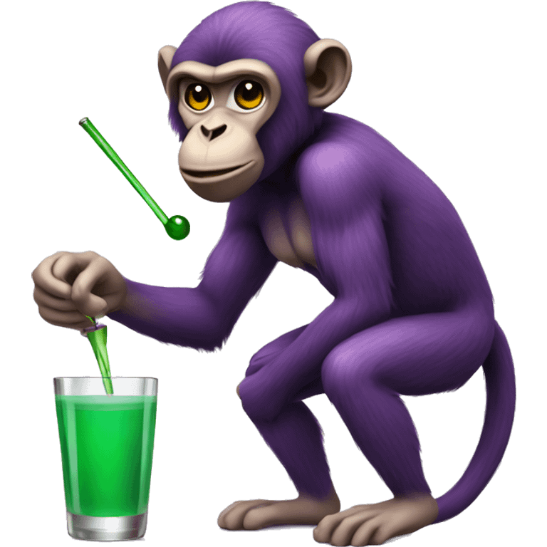 purple monkey taking a shot emoji