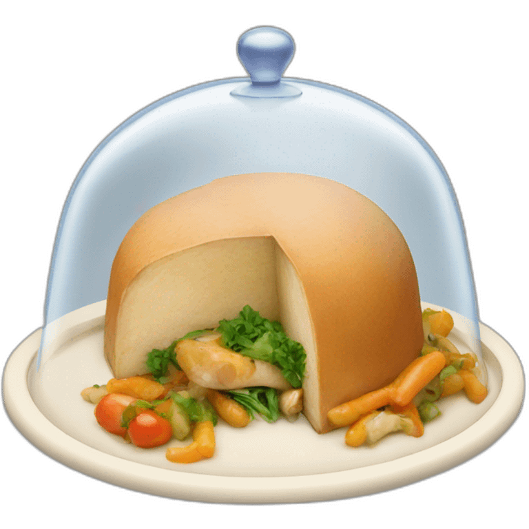 cloche meal served hand emoji