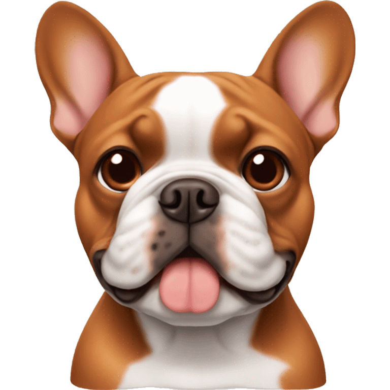 Orange red brown French bulldog  emoji