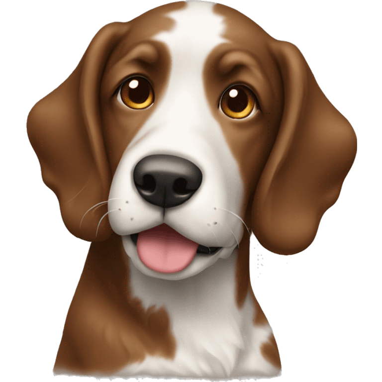 Brown and white doodle dog emoji