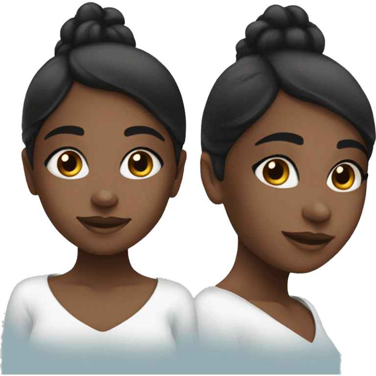 Black haired girl doing skincare emoji