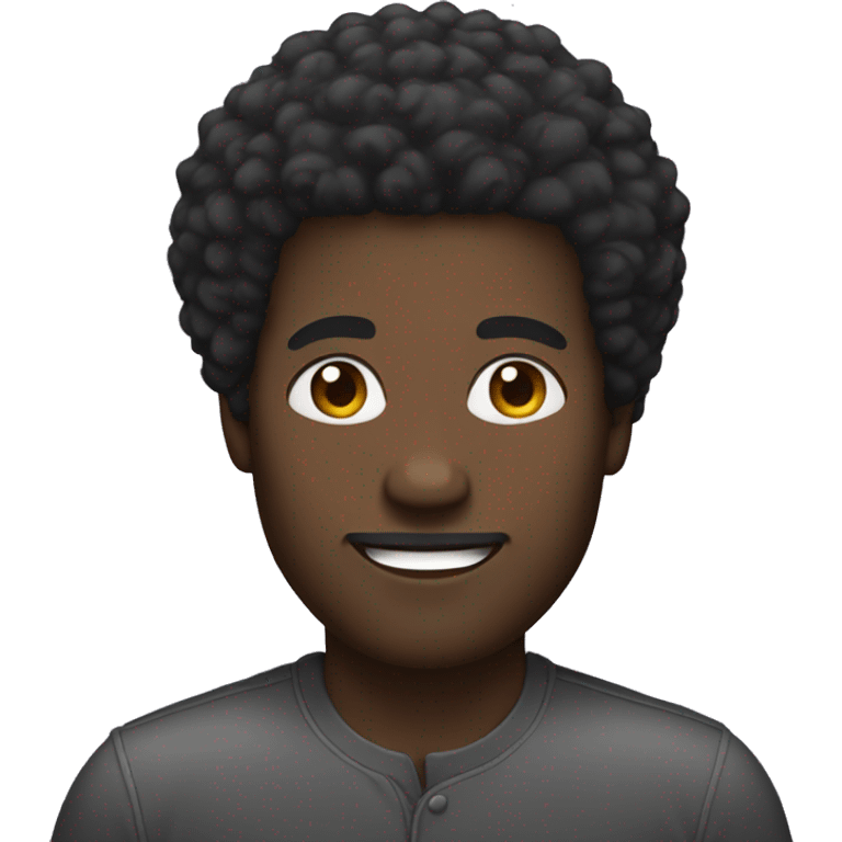 black man with afro hairs emoji