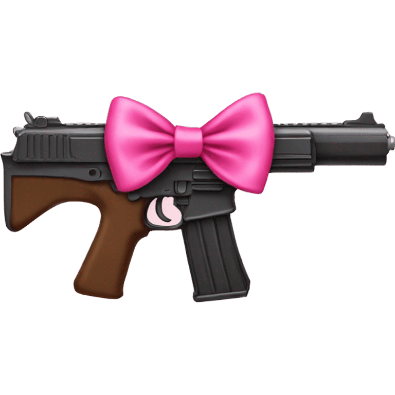 gun with a pink bow on it  emoji