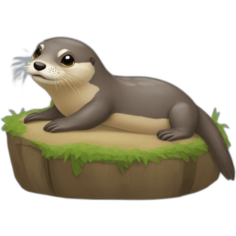 loutre sue une tortue emoji