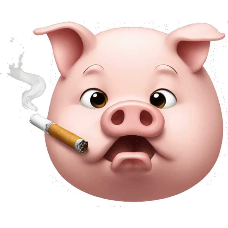 Pig smoking a cigarette  emoji