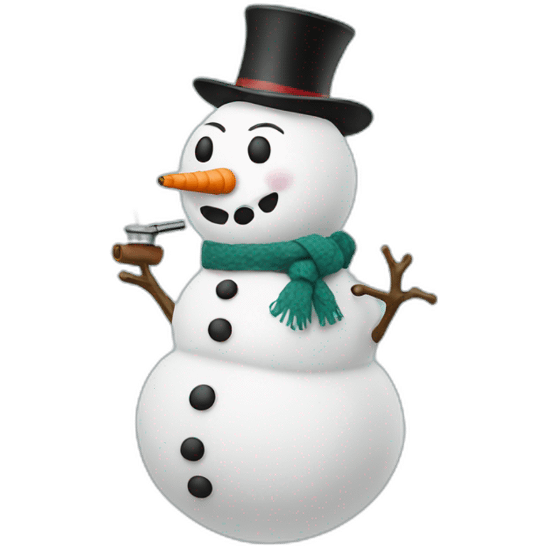 snowman smoking a vape emoji