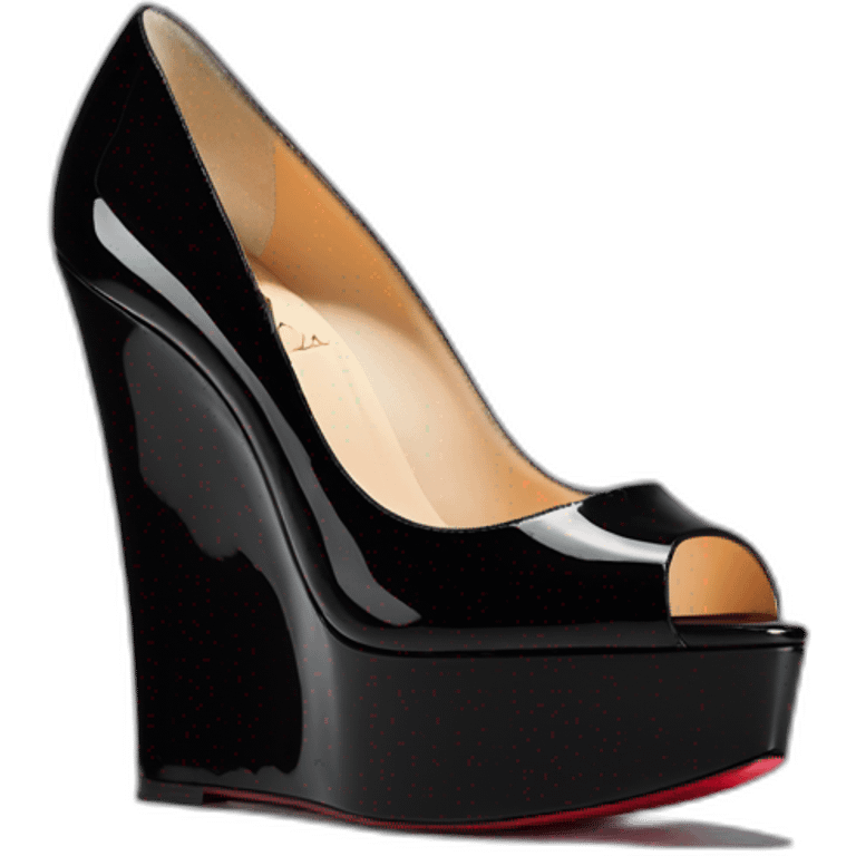 Platform wedges black louboutin emoji