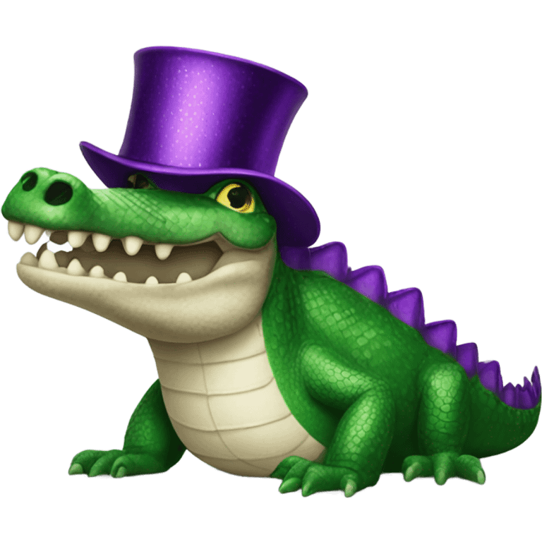 Mardi Gras alligator  emoji