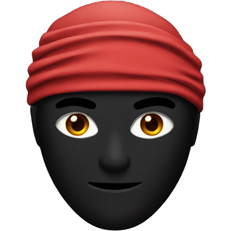 Black ninja with red ninja mask emoji