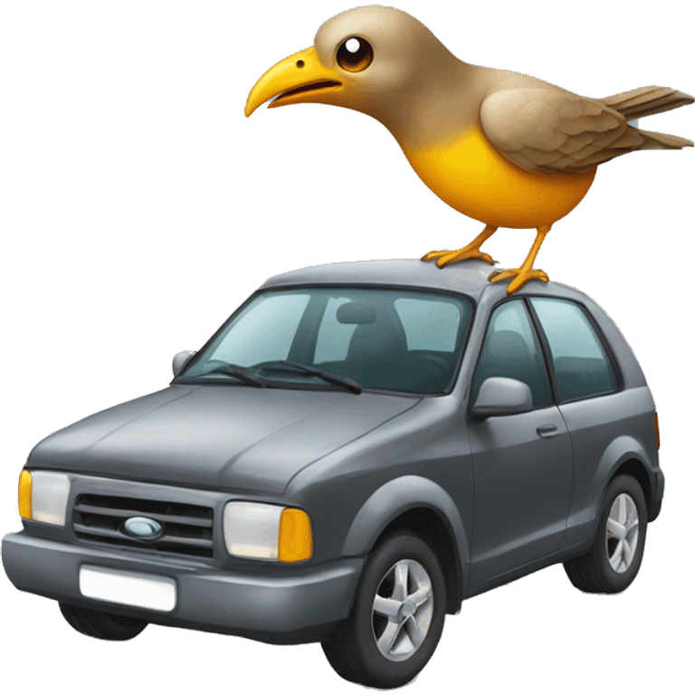 bird eat a car emoji