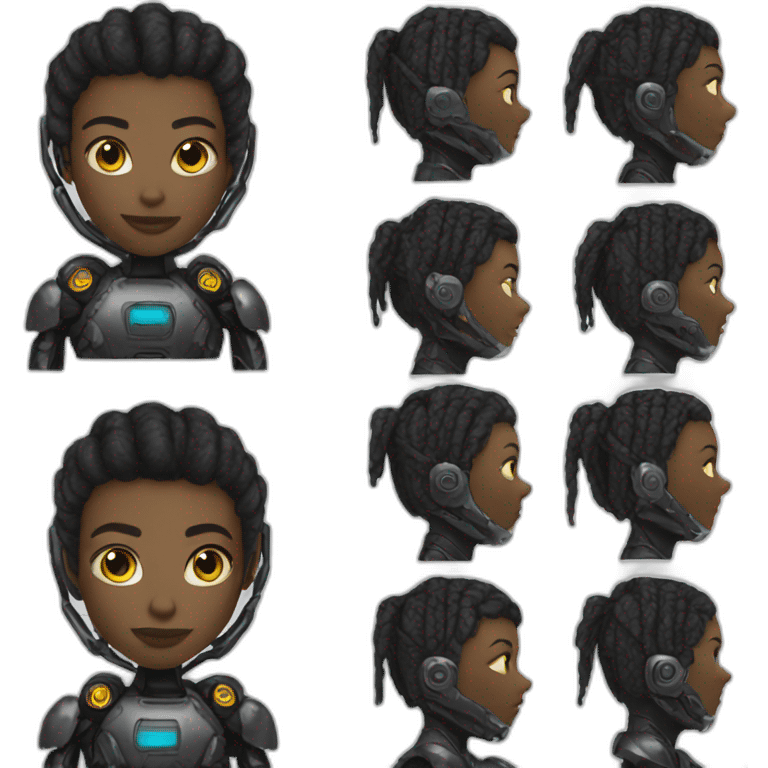 black Cyborg emoji