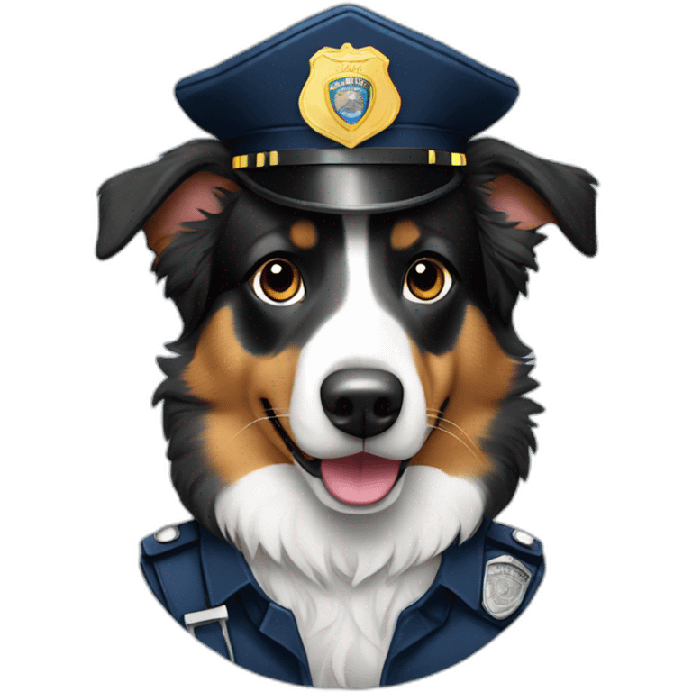 australian Shepherd in Police Uniform emoji