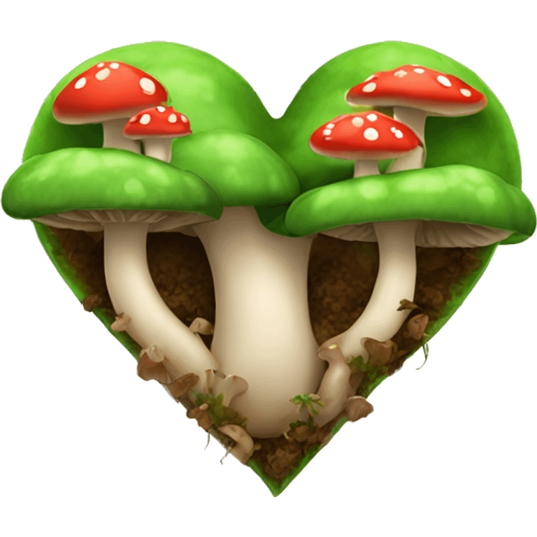 Heart with mushrooms growing out of it  emoji