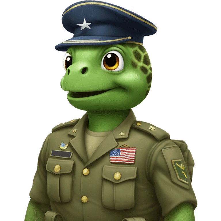 Turtle saluting military emoji